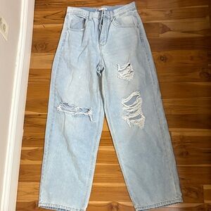 SO Light Blue Ripped Boyfriend Jeans